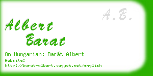 albert barat business card