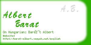 albert barat business card